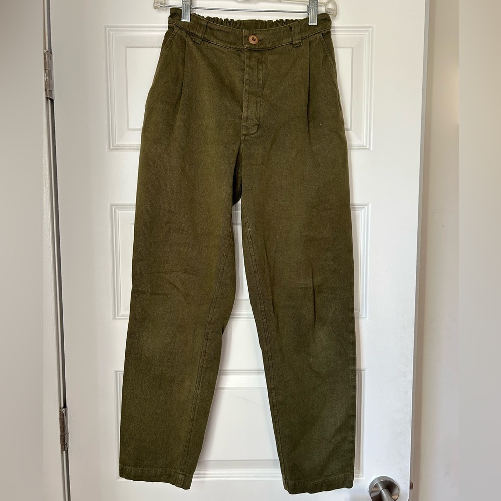 Jungmaven relaxed trouser in olive green XS